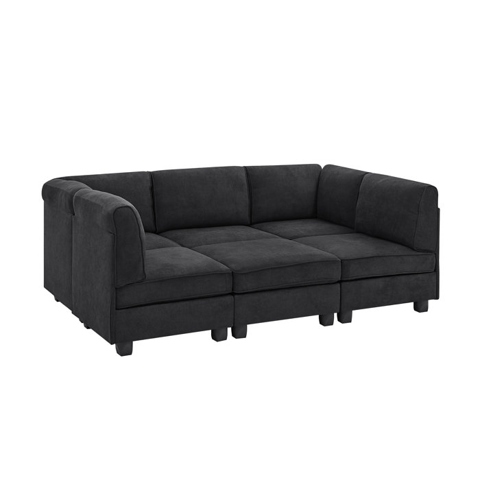 Mercury Row® Roeder 6 Piece Upholstered Sectional & Reviews Wayfair